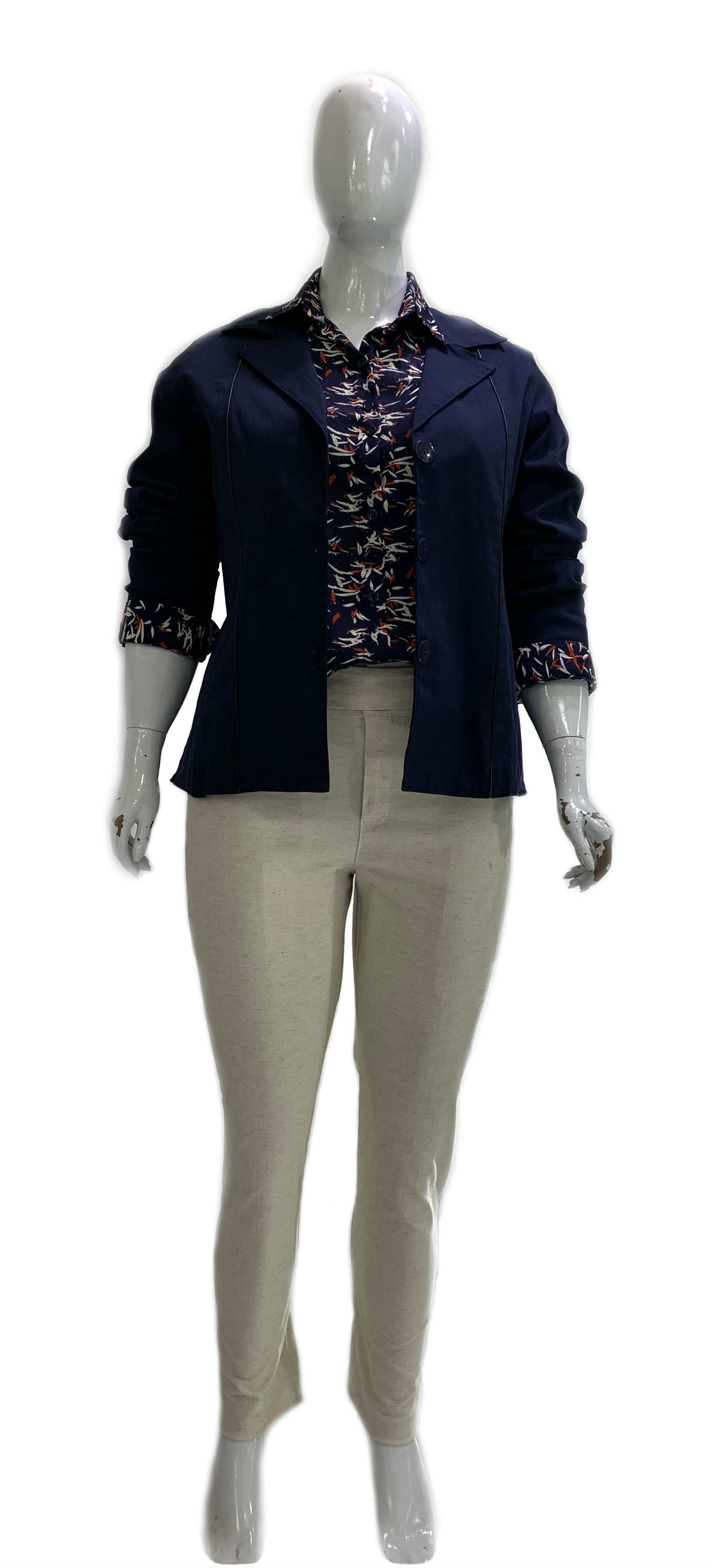 Blazer Plus Size de Viscose com Elastano Forrado Ref 03084